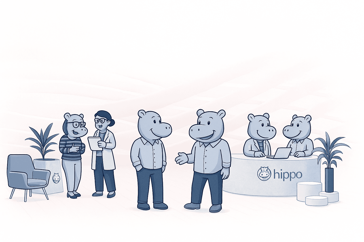 Hippo Agency team collaborating in studio
